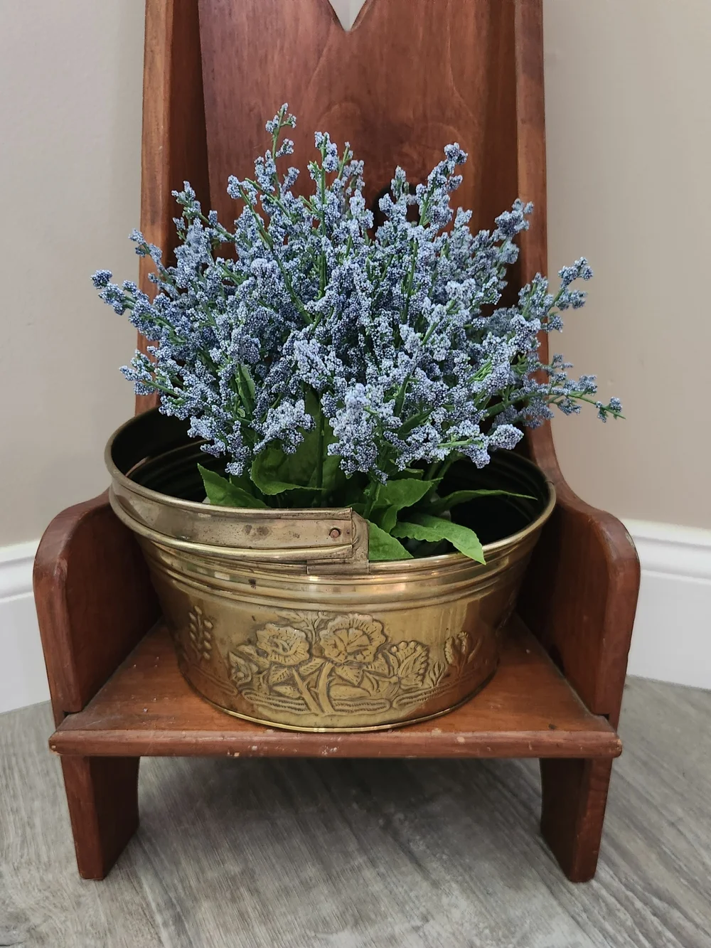 Brass Decorative Flower Basket / Planter with Handle